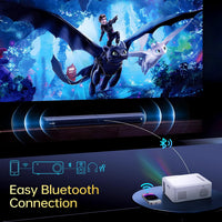 Projector with Wifi and Bluetooth, [Native 1080P Upgrade 240 ANSI]  Portable Projector, Mini Movie Projector for Outdoor Use, Bedroom Ceiling Video Projector Compatible with Phone/Tv Stick/Pc/Ps5