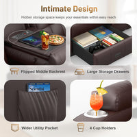 RV Reclining Sofa, Home Theater Seating Loveseat Couch with Massage