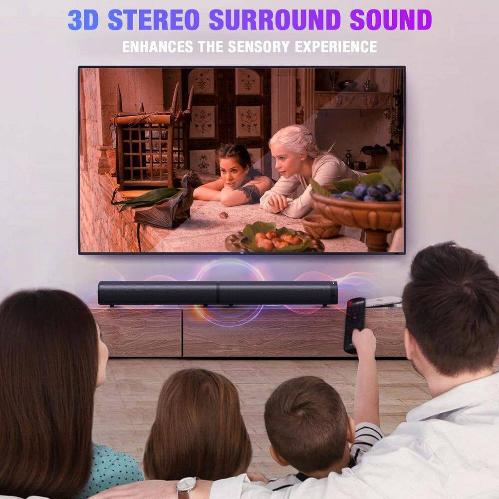 5.3 Bluetooth Sound Bar for Smart Tv-2-In-1 Detachable Surround Sound System with 3D Bass Effect