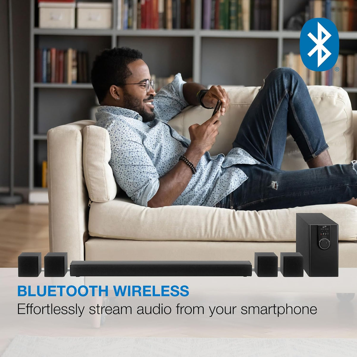 Ilive 5.1 Surround Sound System with 32" Soundbar, Subwoofer & Bluetooth