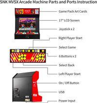 MVSX Arcade Machine and Base Combo, Pre-Loaded 50 SNK Retro Arcade Games