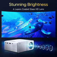 Projector with Wifi and Bluetooth, [Native 1080P Upgrade 240 ANSI]  Portable Projector, Mini Movie Projector for Outdoor Use, Bedroom Ceiling Video Projector Compatible with Phone/Tv Stick/Pc/Ps5