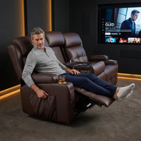 RV Reclining Sofa, Home Theater Seating Loveseat Couch with Massage — Lifestyle