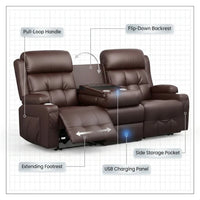 RV Reclining Sofa, Home Theater Seating Loveseat Couch with Massage — How It Works
