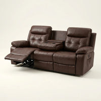 Home Theater Reclining Sofa Built for Comfort, Massage Function, LED Lighting, Convertible 3-Seat Design — Studio Shot