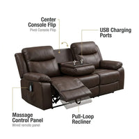 Home Theater Reclining Sofa Built for Comfort, Massage Function, LED Lighting, Convertible 3-Seat Design — How It Works
